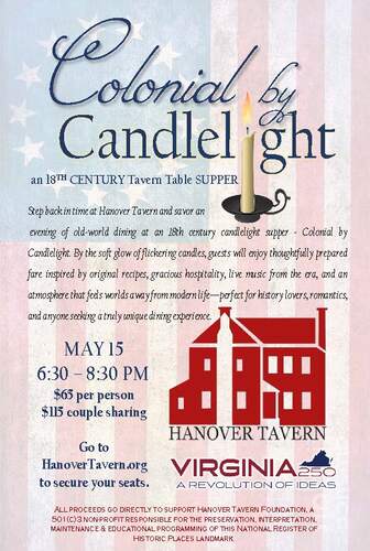 Colonial by Candlelight: An 18th Century Tavern Table Supper poster