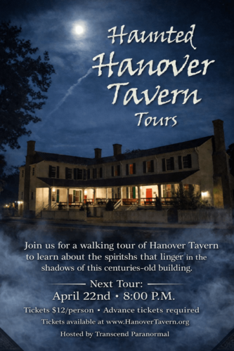 Haunted Hanover Tavern Tours April 2026 poster