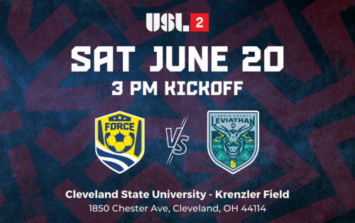 USL2: Cleveland Force SC vs Lorain County Leviathan (6/20/26) poster