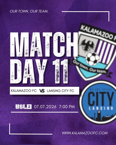 Kalamazoo FC Men vs. Lansing City FC poster