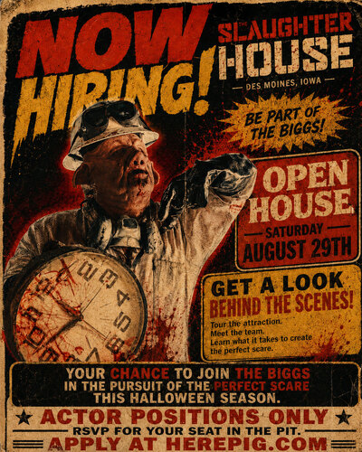 THE SLAUGHTERHOUSE: OPEN HOUSE/HIRING EVENT poster